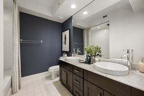 Pembroke Pines apartment for rent - A bathroom with a white sink and a white toilet.