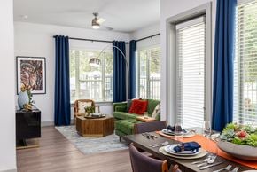 Austin apartment for rent - Rhythm Dining and Living Room with Abundant Natural Light