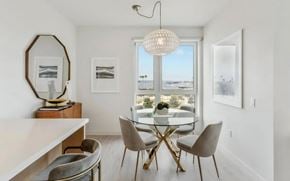 San Diego apartment for rent - Cozy Dining Nook with Glass Table and Plush Seating