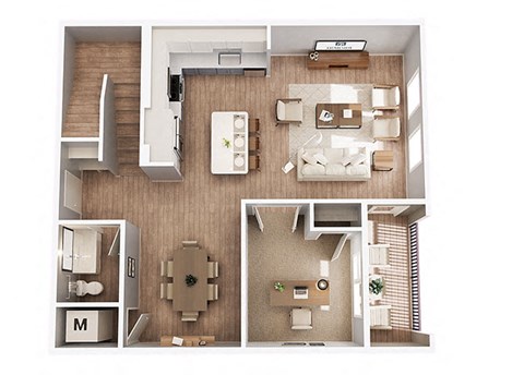 Floor plan for 2 beds, 2 baths, 1625 sqft