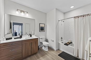 Bathrooms with double vanities in select homes*
