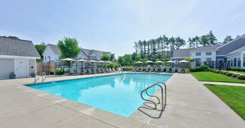 Heated saltwater pool with lounge seating