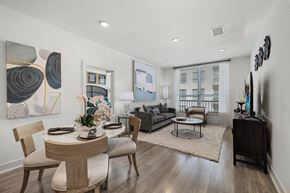 Walnut Creek apartment for rent - Cozy dining nook with a round table that seamlessly connects to the modern living space
