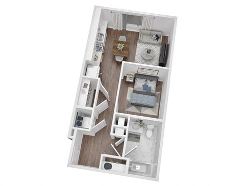 Floor plan for studio, 1 bath, 556 sqft