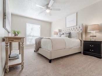 Plush carpet in bedroom