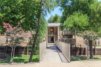 Tree-lined landscaping