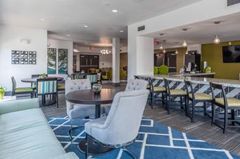 Clubhouse with tables and chairs
