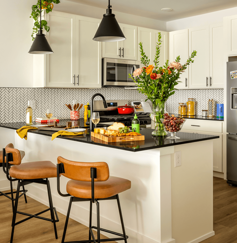 Floor plan for 1 bed, 1 bath, 907 sqft