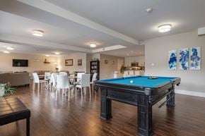 Bedford apartment for rent - a game room with a pool table and a bar