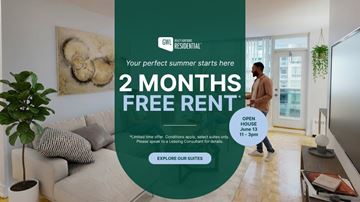 Toronto apartment for rent - A man is walking through a brightly lit, modern living room.