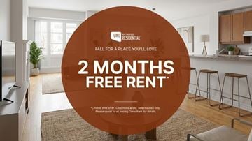 Ottawa apartment for rent - A promotional image for a 2 months free rent offer from GWL Residential.