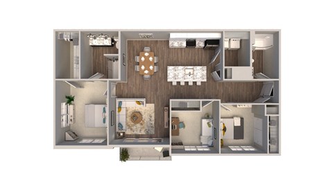 Floor plan for 3 beds, 2 baths, 1246 sqft