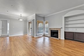 San Antonio apartment for rent - living room with a fireplace at Villas at Sonterra, Texas, 78258