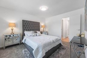 Houston apartment for rent - bedroom , table with lamps at Tall Timbers Apartments, Houston