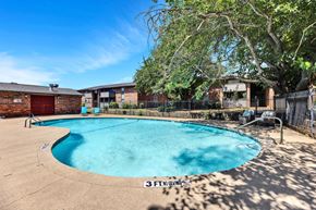 Ft. Worth apartment for rent - A swimming pool with the text "3F.TOWN" on the side.