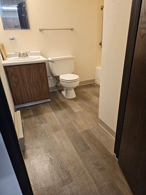 Big Lake apartment for rent - a bathroom with a toilet and a sink