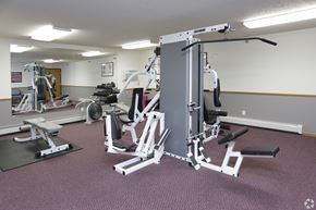 Alexandria apartment for rent - A gym with a variety of equipment including a leg press machine.