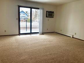Morris apartment for rent - A room with a carpeted floor and a sliding glass door.