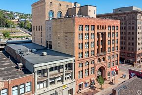 Duluth apartment for rent - a view of the city from the roof of a building