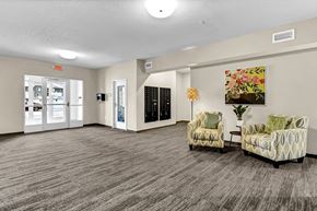 Cambridge apartment for rent - an illustration of the lobby of a building with the word on it