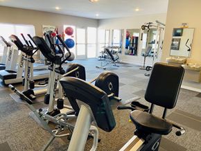 Mounds View apartment for rent - a state of the art gym with cardio equipment and weights