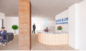Annapolis apartment for rent - a rendering of the lobby and reception area