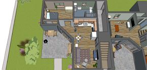 Northampton apartment for rent - A 3D rendered image of a house with a garden.