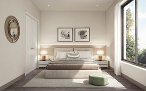 Chicago apartment for rent - a bedroom with a bed and a window