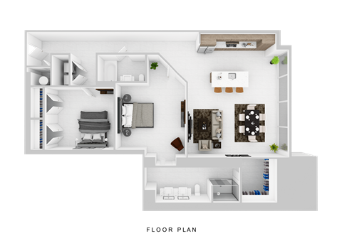 Floor plan for 2 beds, 2 baths, 1310 sqft