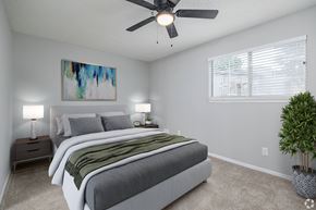 Avondale Estates apartment for rent - A Bedroom With Painting on the Wall at Avondale Place Apartments, Avondale Estates, GA, 30002