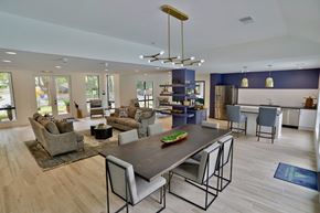 Stone Mountain apartment for rent - A modern dining room with a large table and chairs.