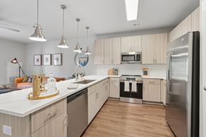 Raleigh apartment for rent - Modern kitchen at The SoHo Luxury Apartments, North Carolina