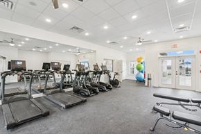 North Augusta apartment for rent - A gym with treadmills and exercise equipment at The Parker North Augusta, North Augusta, South Carolina, 29841