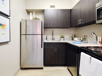 Refrigerator , cabinets and appliances