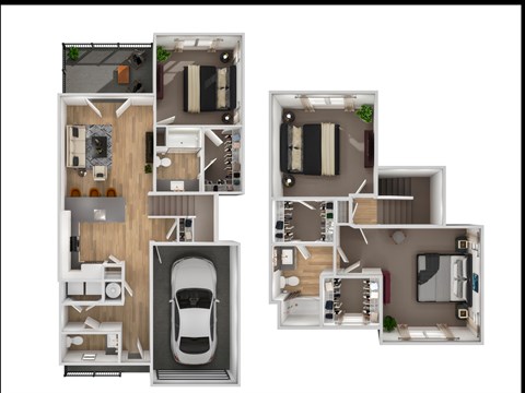 Floor plan for 3 beds, 2 baths, 1891 sqft