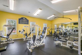 Gym with weights and other exercise equipment