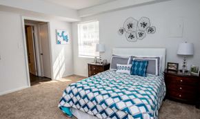 Newport News apartment for rent - a bedroom with a bed and a closet