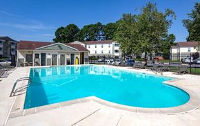 Portsmouth apartment for rent - A small pool with a yellow diving board.
