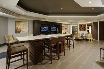 Resident lounge with pool table
