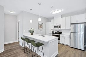 Falling Waters apartment for rent - The kitchen in the Douglas floor plan at Overlook at Riverside.