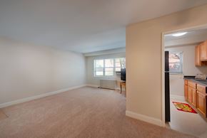 Springfield apartment for rent - A room with a window and a radiator on the wall.