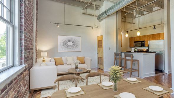 Richmond apartment for rent - a living room with a couch and a table