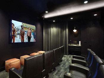 Screening room - the state-of-the-art theater room with a 110-inch screen and real theater seating