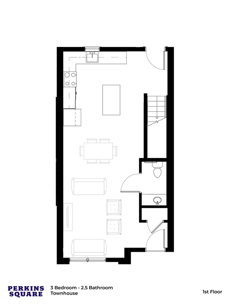 Floor plan for 3 beds, 2.5 baths, 1648 sqft