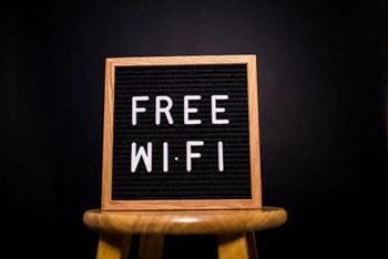 Complimentary wi-fi in some public areas