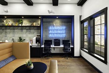 24-Hour business center with computers and wireless printing