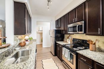 Designer tile backsplash in kitchen