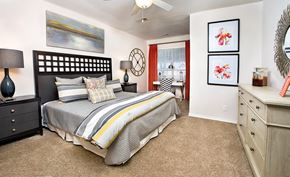 Charlotte apartment for rent - a bedroom with a bed and a closet