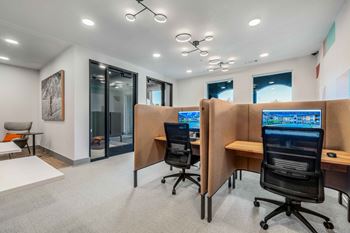24-Hour business center with computers and wireless printing