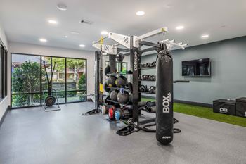 24-Hour cardio and strength training fitness center with peloton bike and more!